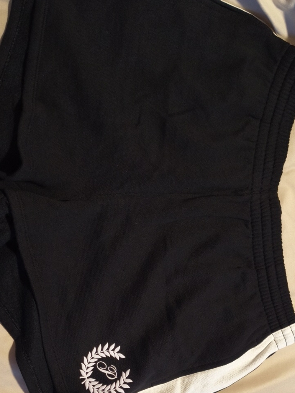 PINK Victoria's Secret Black Athletic Shorts with White Trim